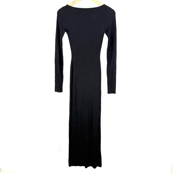 SKIMS Soft Lounge Long Sleeve Ribbed Dress Onyx - Picture 8 of 11